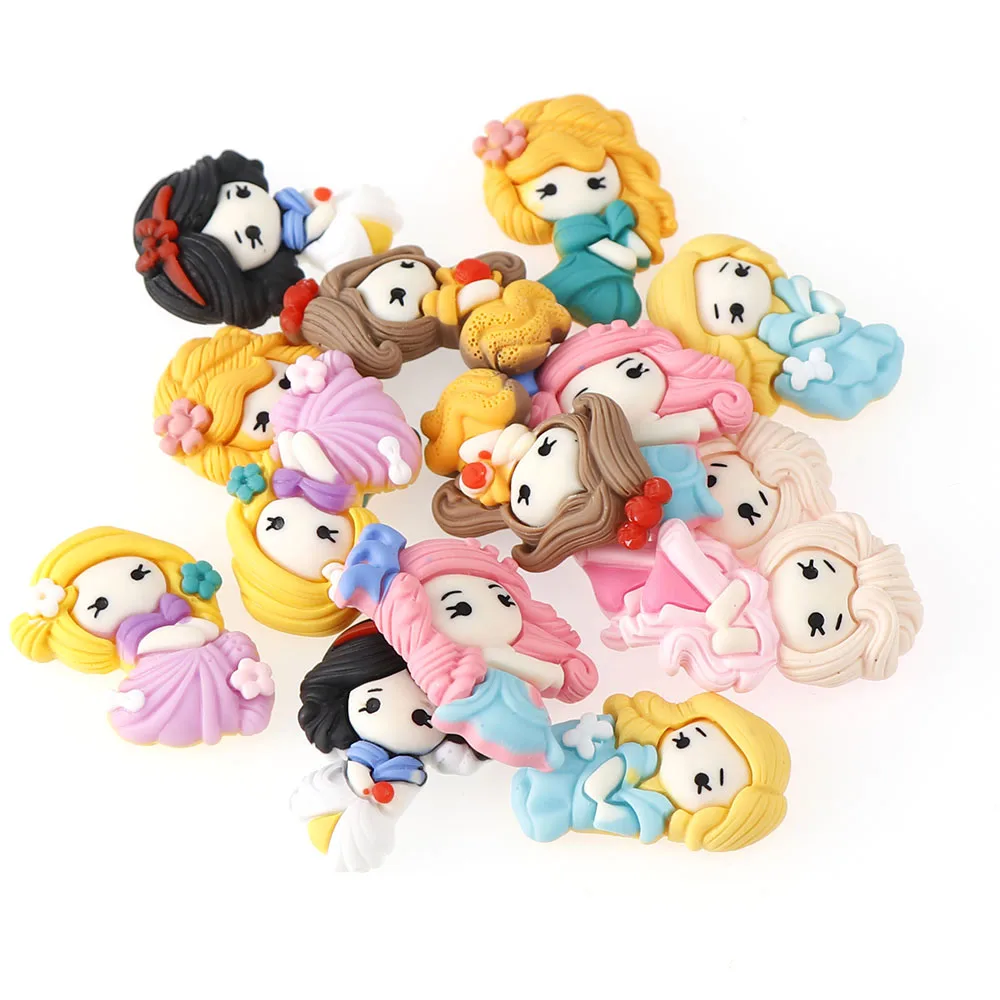 20pcs cartoon series little girl resin decoration crafts flatback cabochon scrapbooking fit phone embellishments diy accessories free global shipping