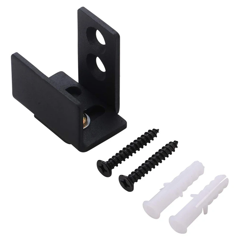 New-2Pcs настенные раздвижные двери сарая Нижняя рейка с регулируемым кронштейном |
