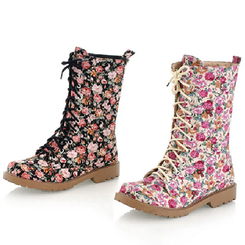 

Женские ботинки в стиле ретро, ботильоны на шнуровке с принтом, женская обувь, женские ботинки, 2021
