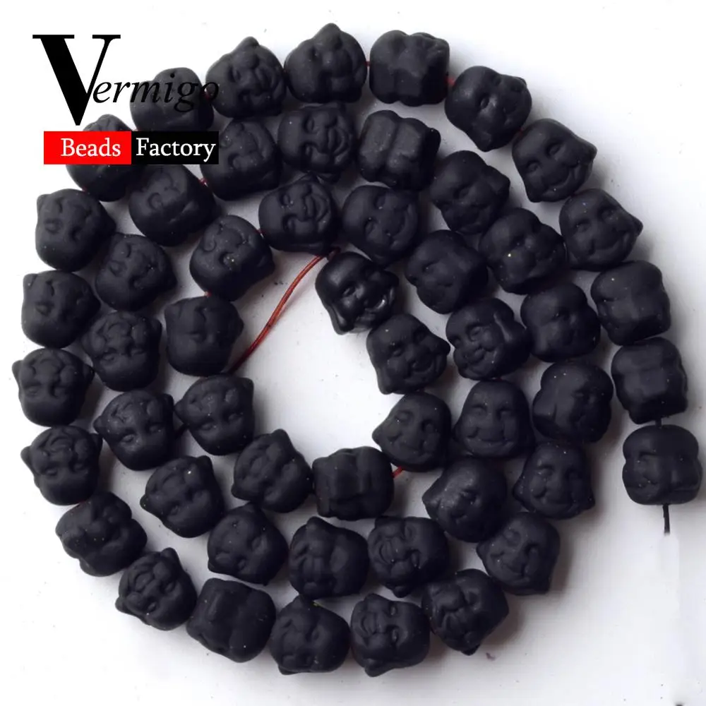 

Бусины из натурального камня, черные бусины в форме головы Будды Nanotech, резиновые гематита для изготовления ювелирных изделий, 8 мм, бусины ро...
