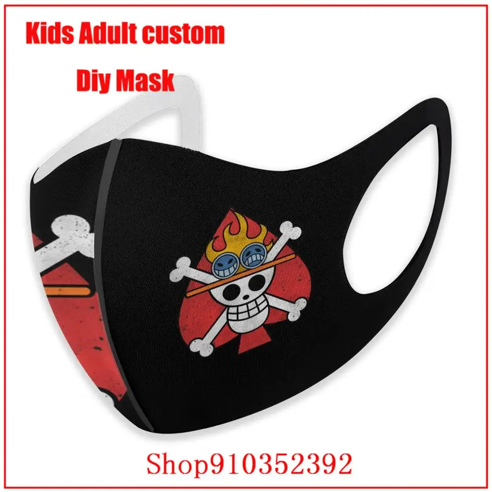 Ace Jolly Roger One Piece Pirate King DIY masque adulte lavable Тканевые маски для лица Защитная маска рта с