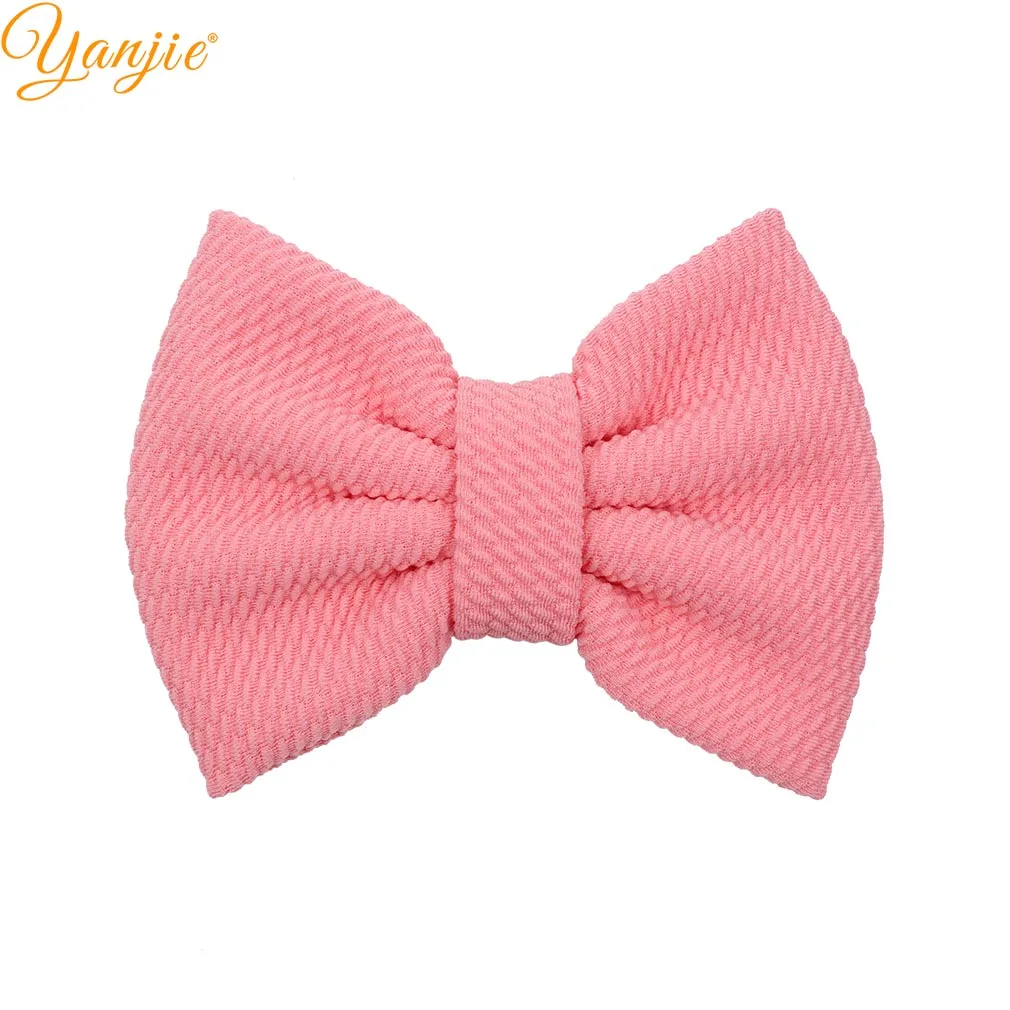 pink 10 шт./лот, 5 дюймов, однотонные бантики для волос для девочек, зимние вафельные заколки для волос, Женская повязка на голову, заколки, аксессуары для волос, женские головные уборы - Цвет: pink