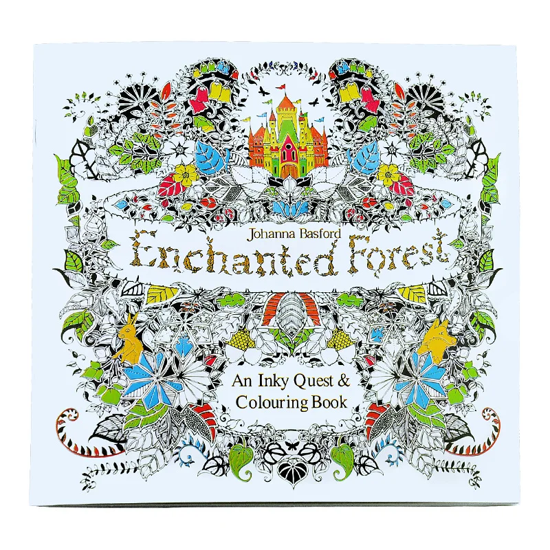 24 страницы с зачарованным лесом английское издание книжка раскраска для детей