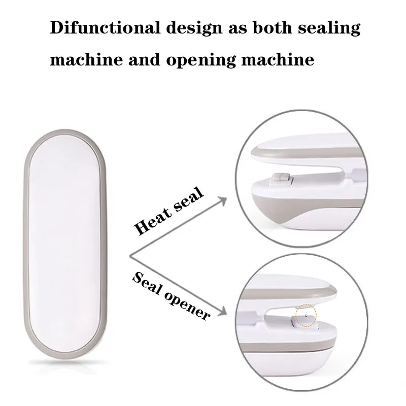 

2PCS Mini Food Snacks Bag Packing Sealer Household Heat Sealing Machine Portable Cute Capper Food Preservation Resealer Z0529