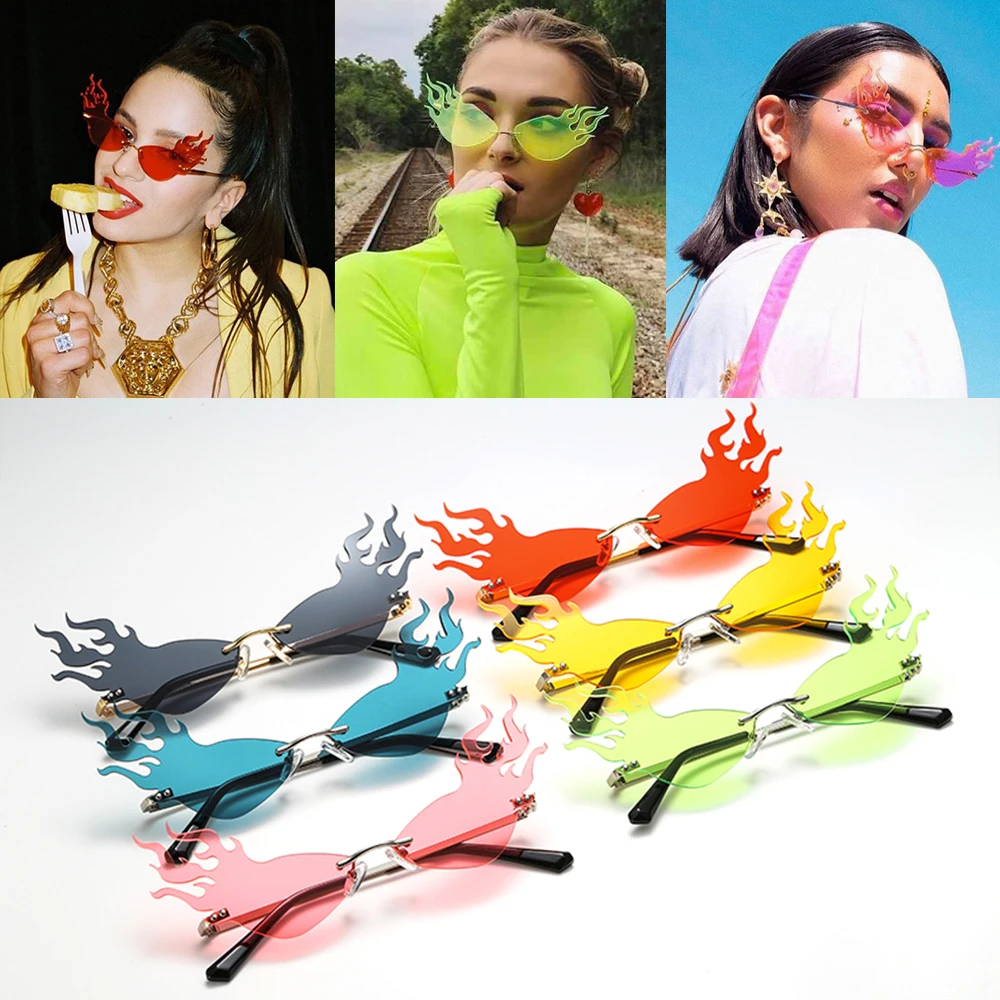 Новые солнечные очки с огненным пламенем женские и мужские солнцезащитные без