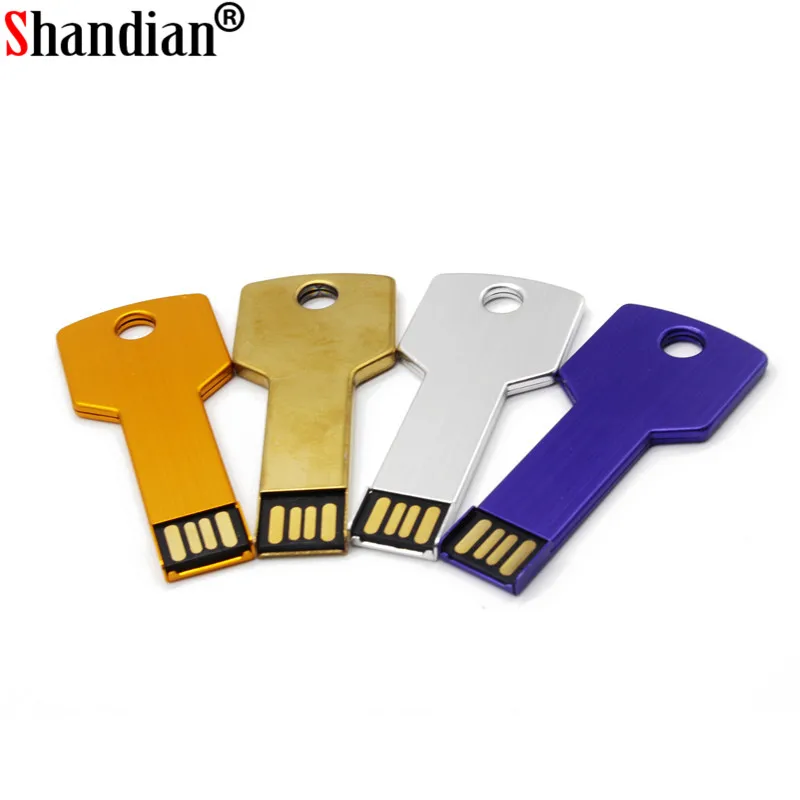 SHANDIAN коммерческие металлические ключи USB флэш диск 64 ГБ 16 32 милый накопитель