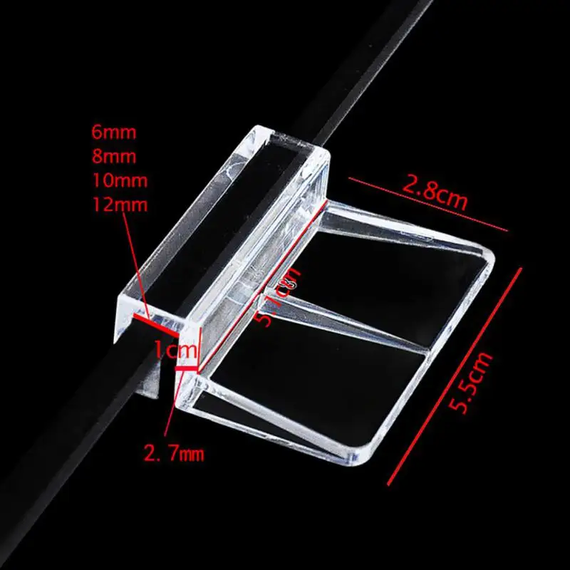 

4Pcs/lot Fish Aquatic Pet Parts Aquarium Fish Tank Acrylic Clips Glass Cover Support Holders 6/8/10/12mm