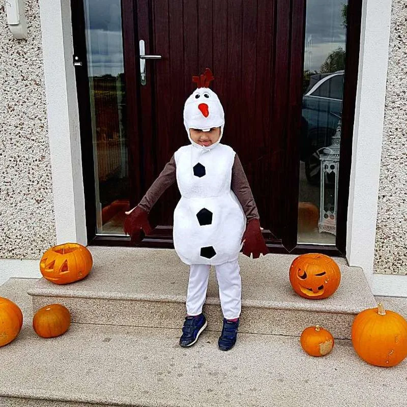 

Kid Olaf Halloween Costume for Toddler Kids Favorite Cartoon Movie Snowman Party Clothes