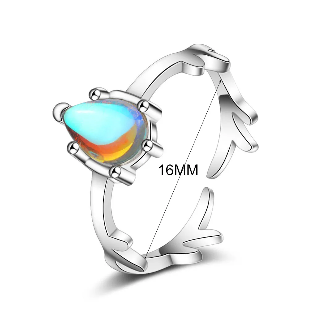 MEETSOFT регулируемое кольцо для женщин из серебра 925 пробы с лунным камнем |