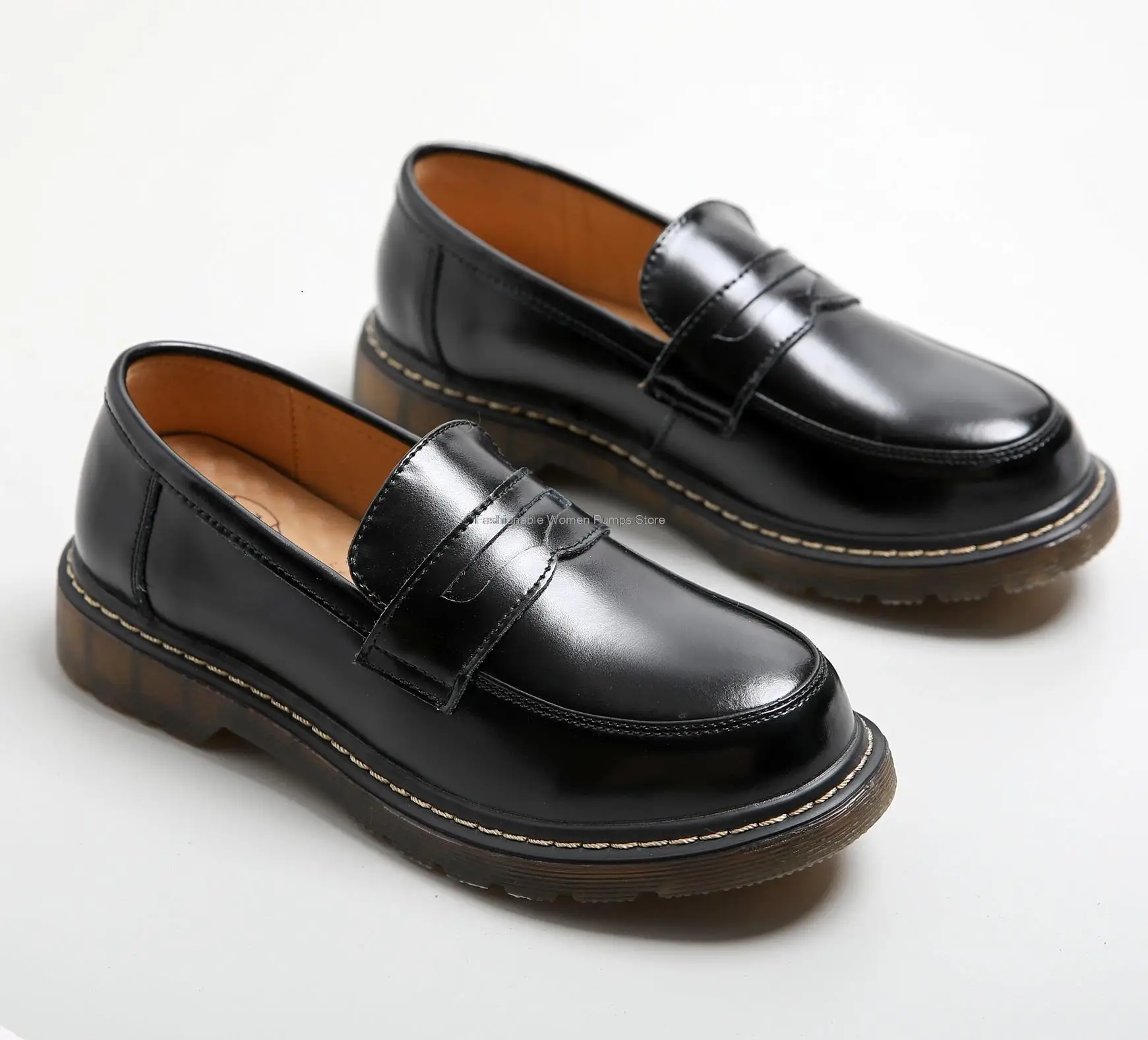 

Женские лоферы из сплит-кожи, без застежки, униформа JK в японском стиле, зимняя обувь, 2021