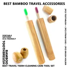 Портативный дорожный набор из бамбуковой зубной щетки и деревянной зубной щетки