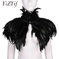 feather shawl cape gothic victorian scarf poncho wrap natural feather choker collar cape shawl stole halloween cosplay costume