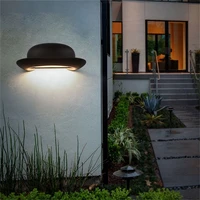 ourfeng led outdoor wall light waterproof sconces hat creative decorative indoor wall lamp for porch aisle bedroom living room