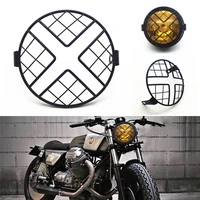 universal motorcycle headlight protective cover cafe racer accessories parts retro moto grill de protection des phares