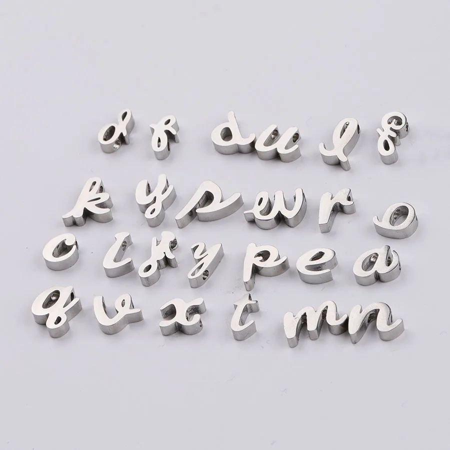 

10pcs Charms Jewelry Making Stainless Steel 26 English Alphabet Pendant Laser DIY Jewelry Accessories Letter Pendant Angel Wings