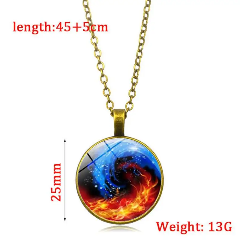 Инь Ян Солнце Луна винтажное бронзовое стальное ожерелье с подвеской в стиле