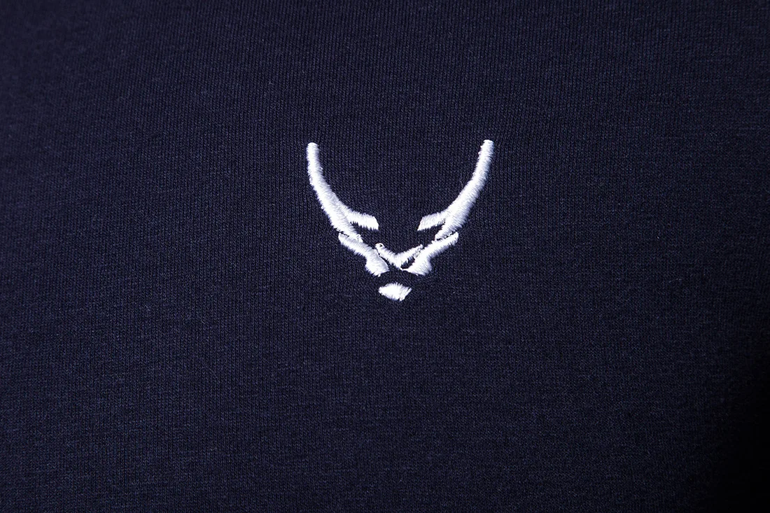Drop Shipping New Fashion Long Sleeve T Shirt Men Casual Embroidery Slim Fit Men's Tees Solid Turn-down Collar T-Shirts Men