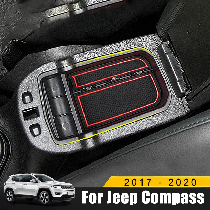 Для Jeep Compass 2th 2017 2018 2019 2020 ABS с резиновым автомобильным подлокотником