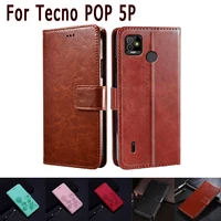 pop5 p phone leather cover for tecno pop 5p case coque stand magnetic card flip wallet hoesje etui book for tecno pop 5 p case