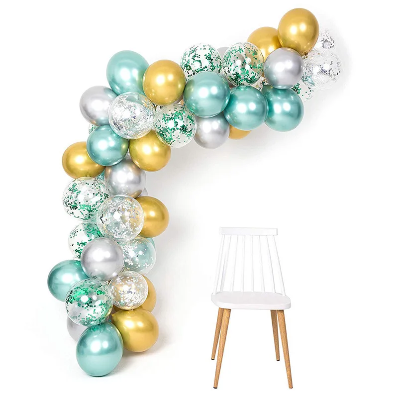 

Metallic Latex Confetti Balloons Mint Green Party Supplies Set for Birthday Baby Shower Wedding Engegement Party Decoration