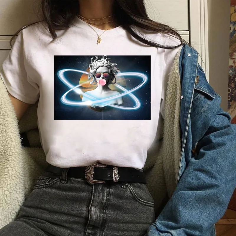 

Women Tshirt Summer T Shirt Medusa Print Vogue Harajuku Tshirt Ulzzang Aesthetic T-shirt Tops Female Tee Camiseta Mujer