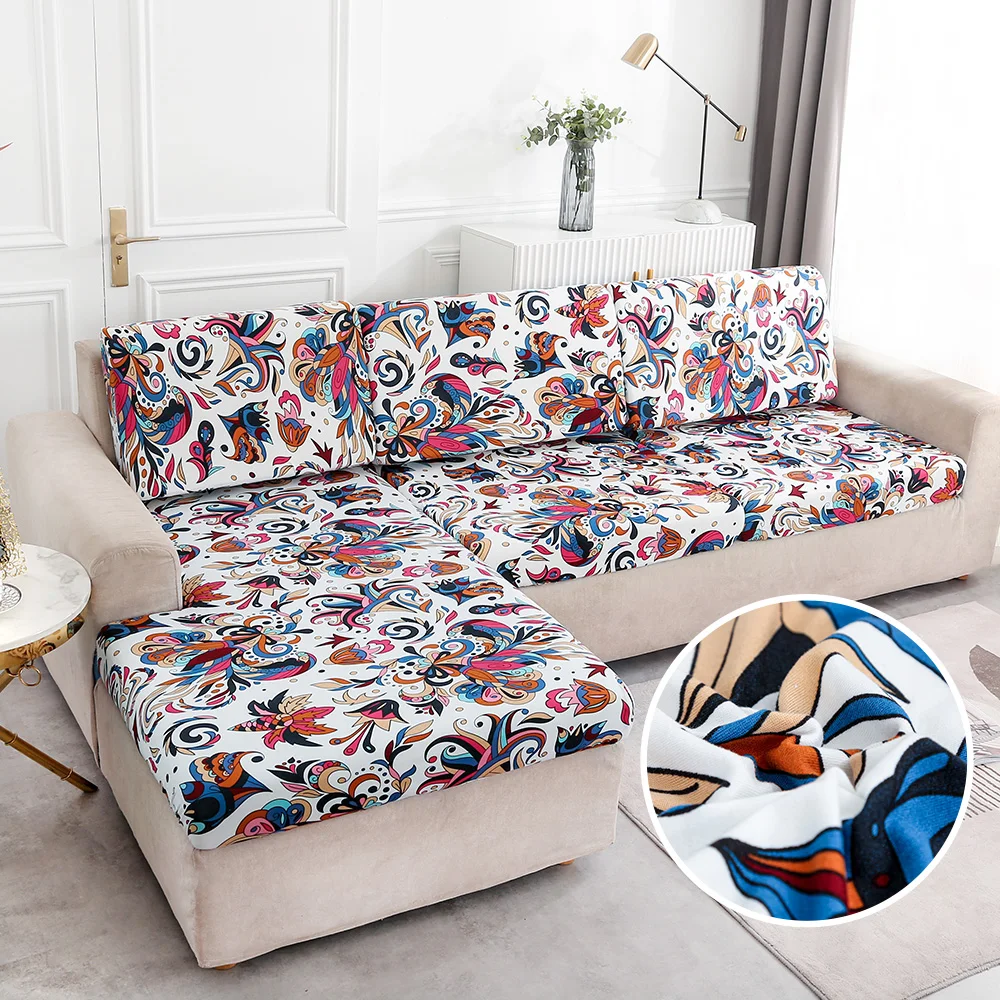 

Floral Printed Sofa Cushion Cover for Living Room Elastic Furniture Protector Sofa Seat Cushion Slipcover Spandex Couch Cover