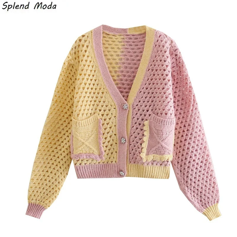 

Женский винтажный кардиган с V-образным вырезом, свободного покроя