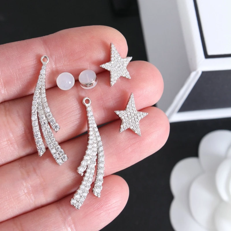 Женские серьги гвоздики из серебра 925 пробы с фианитом|Серьги-гвоздики| |