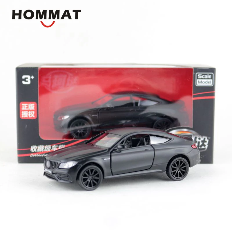 HOMMAT 1:36 матовый черный C63 S AMG Coupe литый под давлением игрушечный автомобиль модель