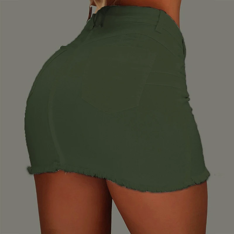 

New 2021 Women Button Denim Jeans Bodycon Mini Skirts Strench High Waist Sexy Club White Black Skirt Summer