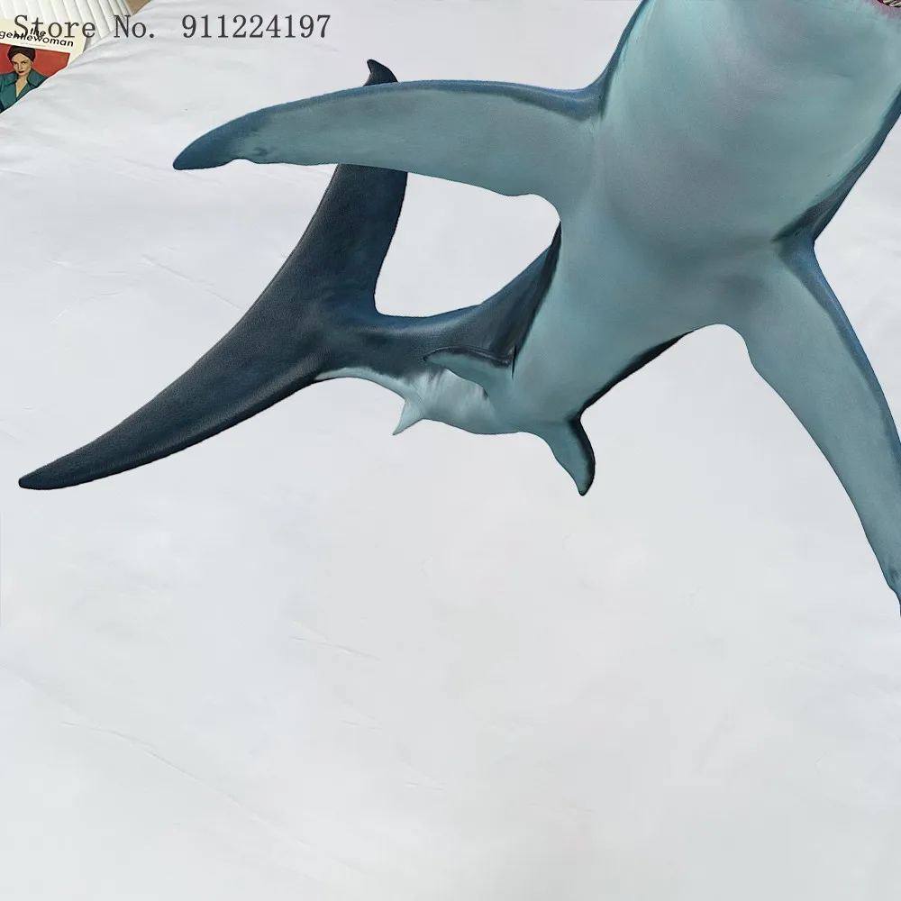 3D акулы Комплект постельного белья для мальчиков морские животные пододеяльник