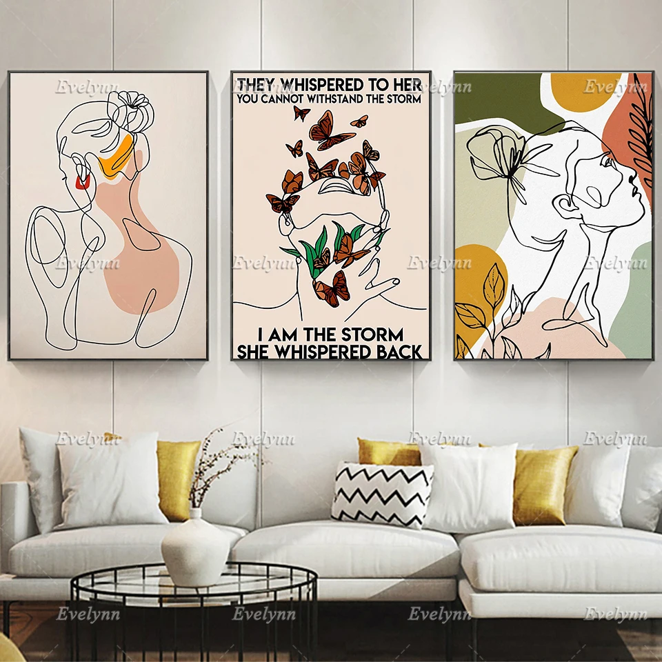 

They Whispered To Her Vintage Poster/ Hippie Boho Minimalist Mid Century Modern Scandinavian Wall Art Prints Home Decor Canvas