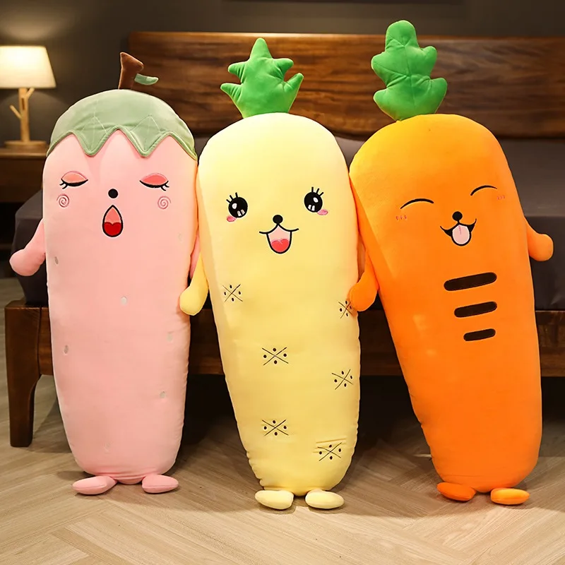 

New Nice Soft Cute Fruits Pineapple Carrot Strawberry Plush Toy Stuffed Cartoon Plant Doll Sleeping Pillow Cushion Best Gifts