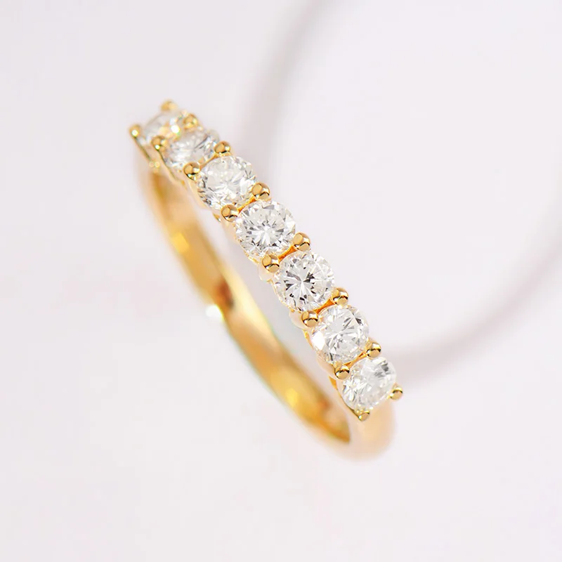 14K желтое золото DF цвет Moissanite кольцо вечерние ювелирные изделия Свадьба