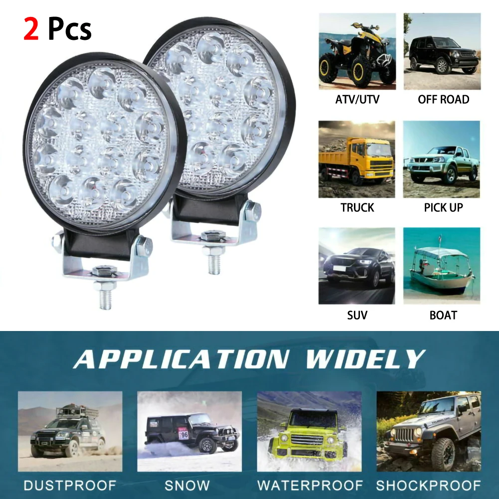 2PC 140W Work Light 12V 24V LED Car Spot light Beam Round Off-road Lamp Fog Lighting Exterior For Jeep Boat/SUV/Truck/ATV | Автомобили и