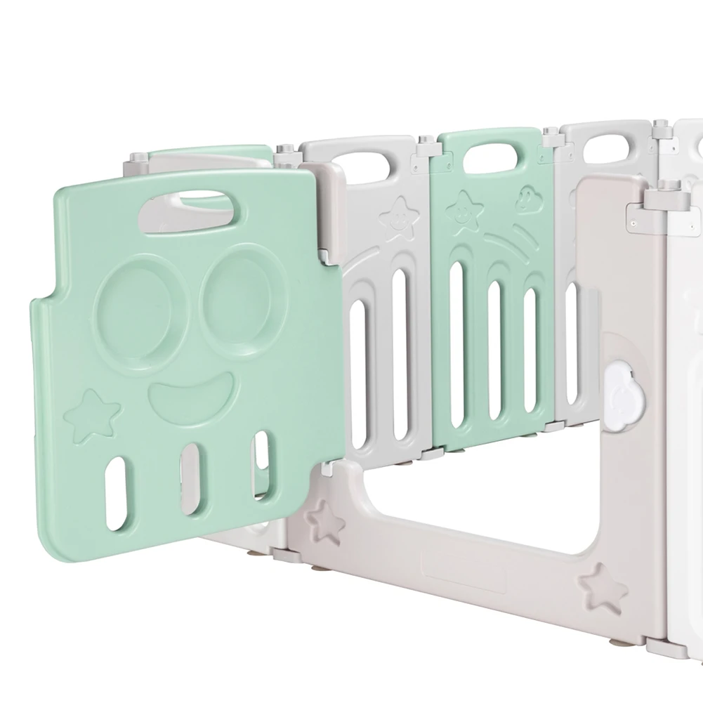 

Fordable Baby 14 Panel Playpen Activity Safety Play Yard Foldable Portable HDPE Indoor Outdoor Playa