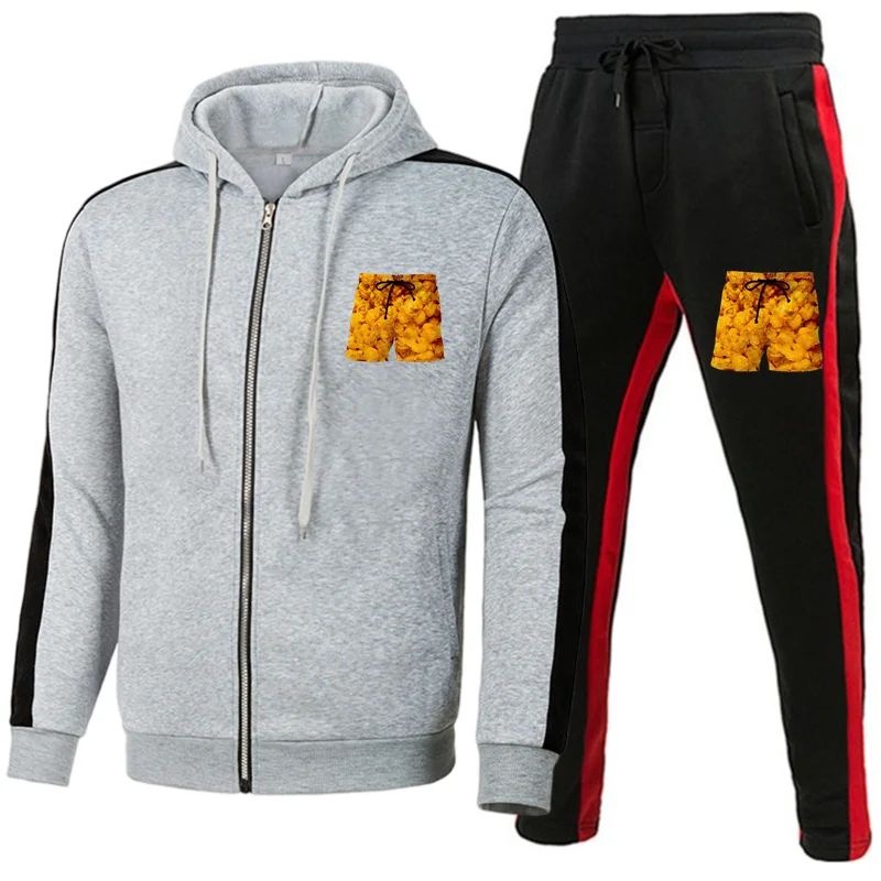 

Sweatpants And hoodie Set Tracksuit Men Hooded Sweatshirt+pants Pullover Hoodie Sportwear Suit Casual Men Clothes 2 Pieces Sets