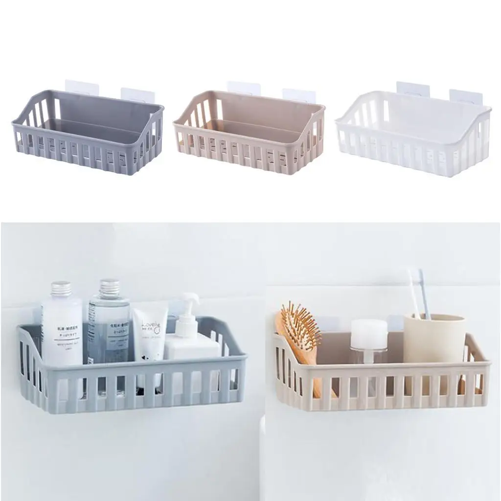 Кухня Ванная комната хранения полка для душа Органайзер корзина самоклеющаяся