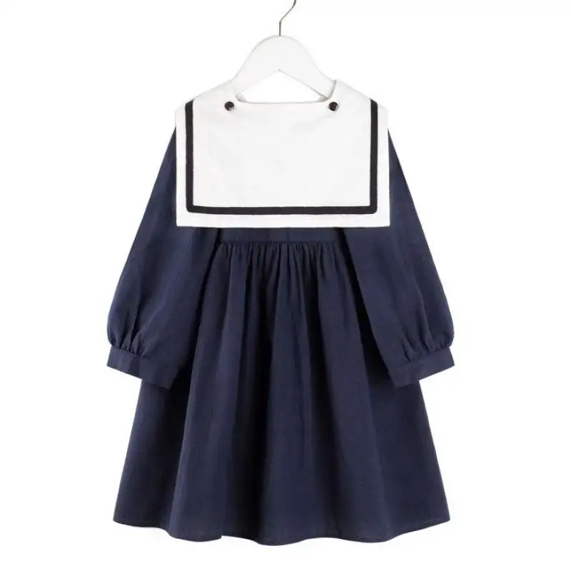 Платье для девочек матросский воротник подходящие цвета хлопковые детские