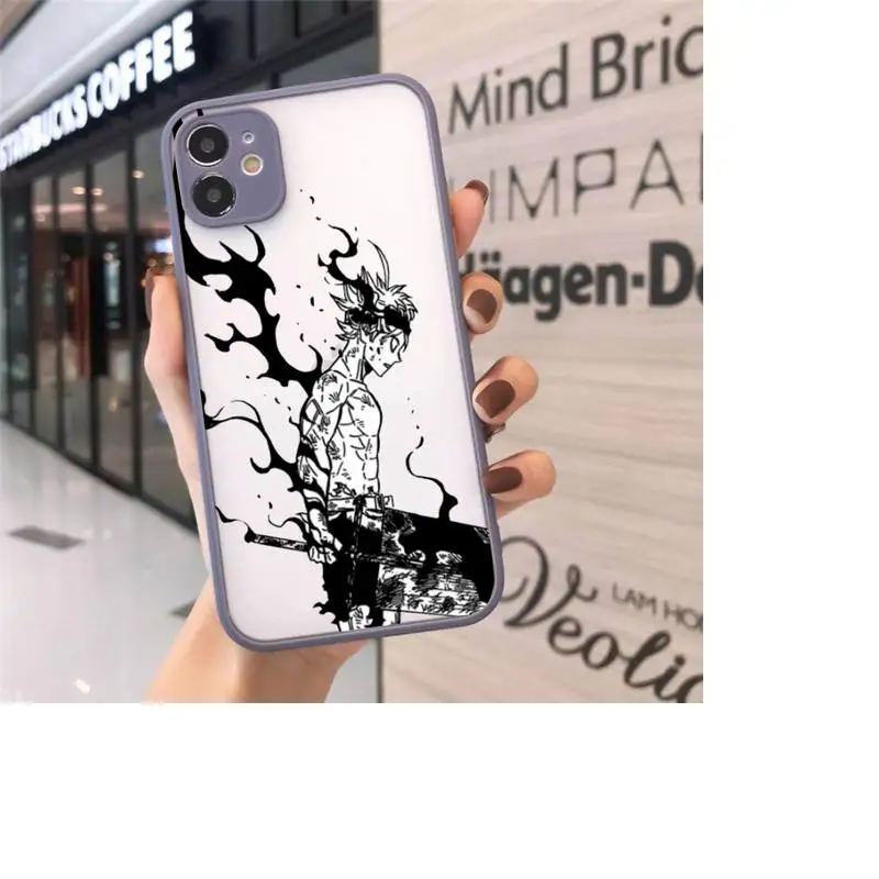 

Black Clover cartoon anime Phone Case Matte Transparent for iPhone 7 8 11 12 s mini pro X XS XR MAX Plus cover funda