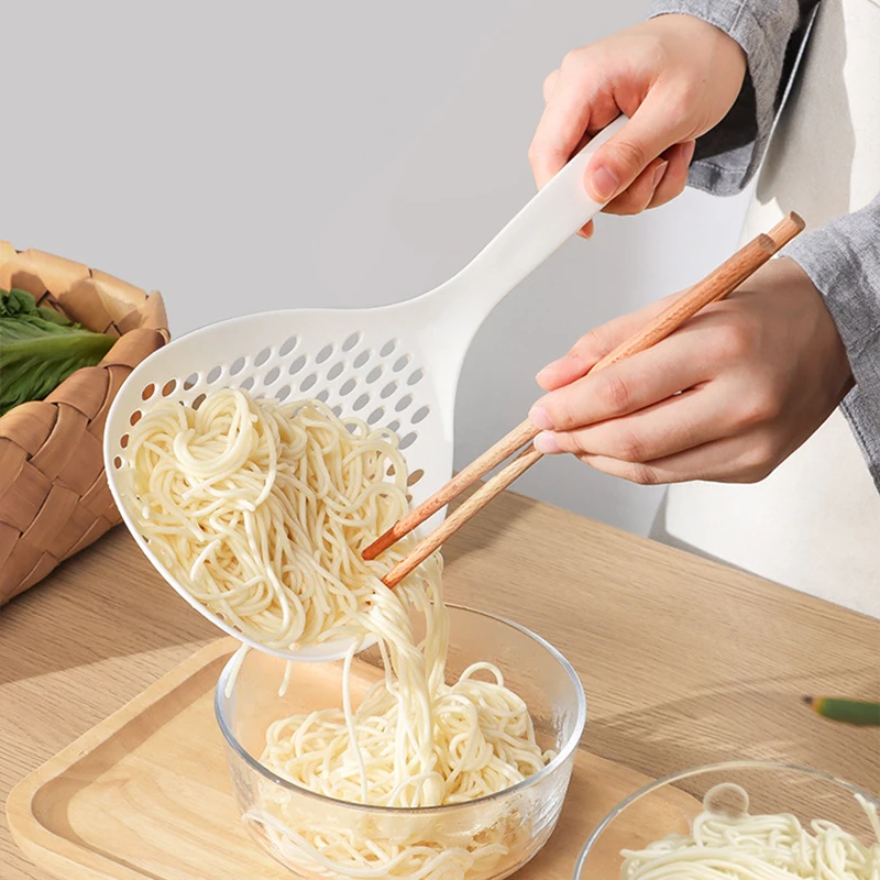 

ood Strainer Scoop Kitchen Nylon Soup Spoon Large Skimmer Strainer Fry Food Mesh Handy Filter Colanders Kitchen Tools