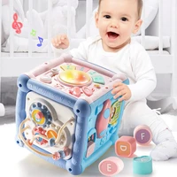 baby musical box toddler funny hand drum toy baby activity cube geometric blocks toys infant sorting music plaything box toy