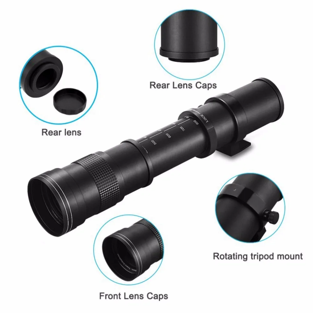 420-800mm f/8,3-16 телеобъектив для цифровых зеркальных фотокамер Nikon Т-образная оправа телескопического Камера D7200 D5300 D5200 D3300 D3200 D3000 D7100 D7000