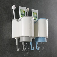 wall mounted toothpaste holder toothbrush stroage box rack cup hanging organizer toothpaste dispenser bathroom accessories