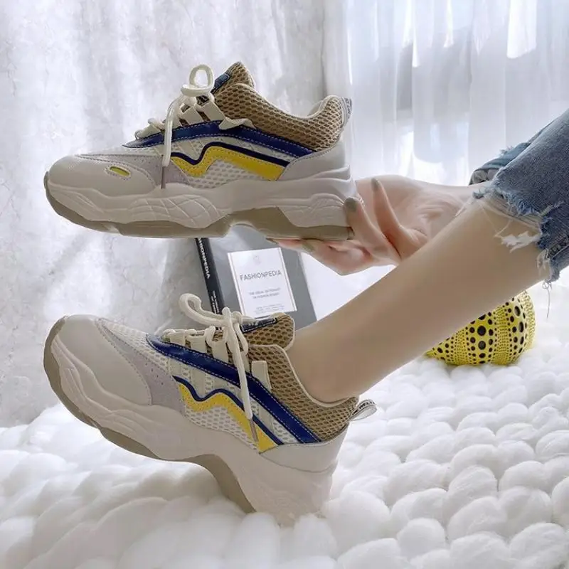 

Mesh Breathable Summer Shoes Women Platform Sneakers Casual Shoes Female 2020 Spring New Womens Wedges Sneakers Dad Shoes