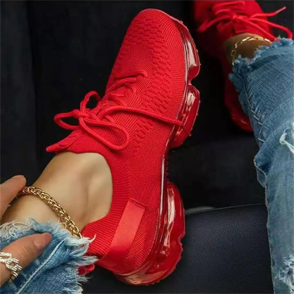 

Women Breathable Sneakers 2021 Spring New Color Matching Mesh Lace Up Ladies Casual Shoes Outdoor Flat Sport Vulcanized Shoes