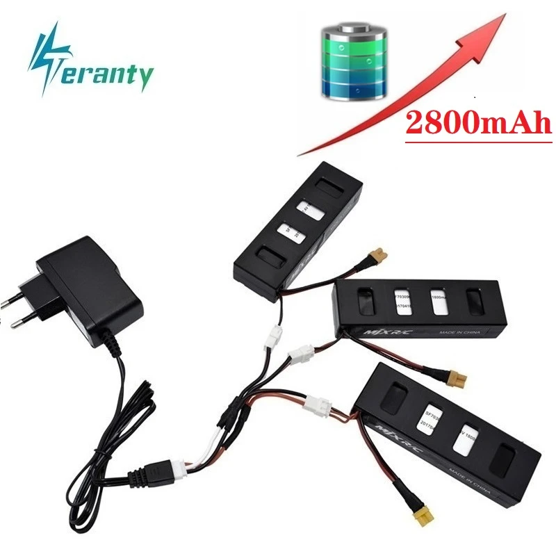 

Original Battery Charger Sets For MJX R/C Bugs 3 B3 7.4V 2800mah Li-po Battery for MJX B3 RC Quadcopter Spare Parts Accessories