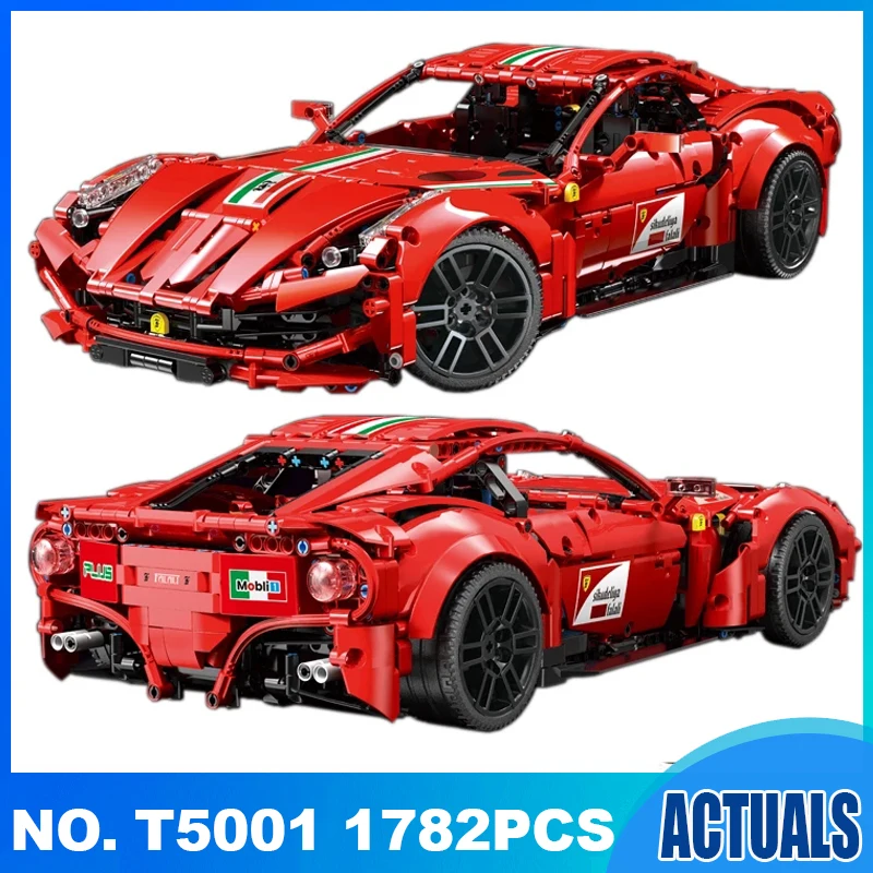 

T5001 1782pcs MOC 66207 Red Supercar F12 Berlinetta 1:10 Model City Car Building Blocks Brick Toy Gift Set For Boys