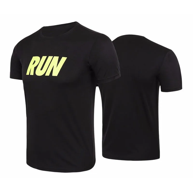 Мужская спортивная футболка с коротким рукавом облегающая для фитнеса и бега