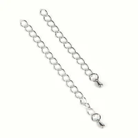10pcslot stainless steel extension chains with water drop charms tail chain for diy jewelry making findings